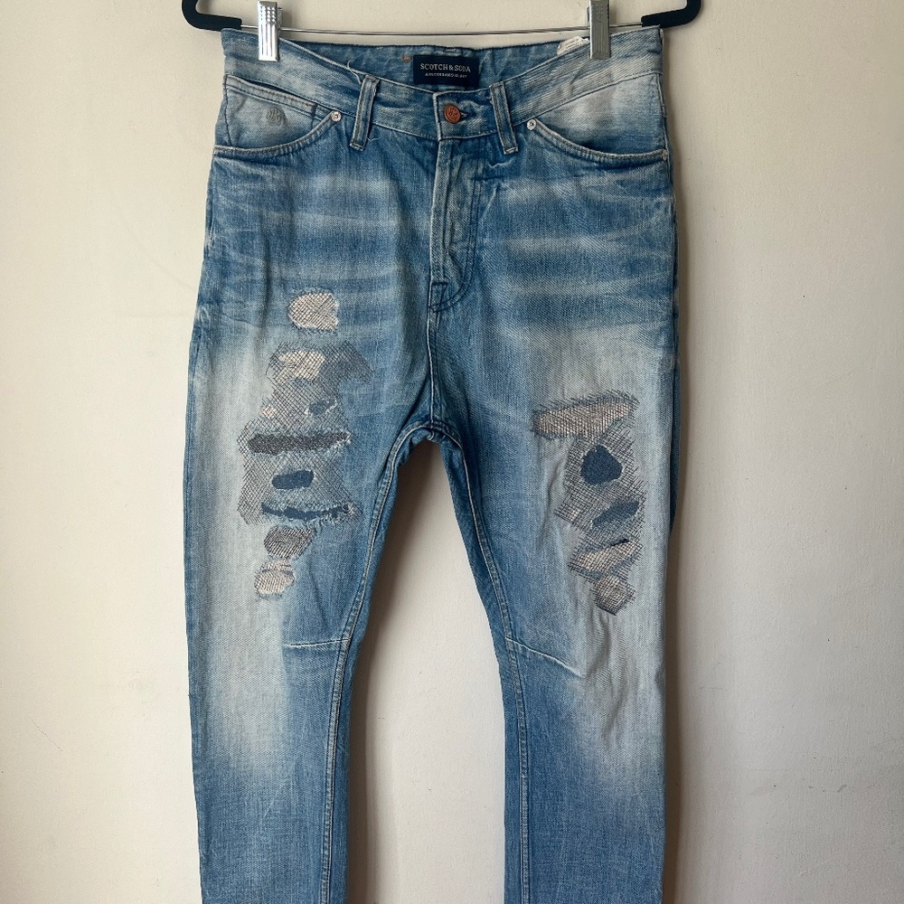 Scotch & Soda Blue Patchwork Jeans